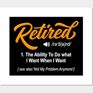 Retired Definition Funny Retirement Humor Retired Men Women Posters and Art